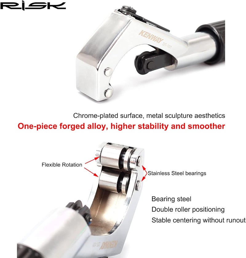 SONZUIA Road Mountain Bike Fork Steerer Seat Post Handlebar Tube Cutter Tool, Bicycle Metal Pipe Cutter Tool with 5pcs Cutter Wheels for Size 1/4"-1-5/8" (6mm-42mm) - Image 4